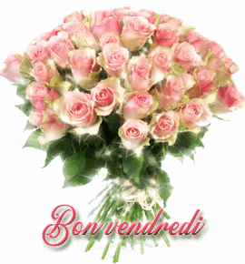 Gif animé Bon vendredi bouquet de roses